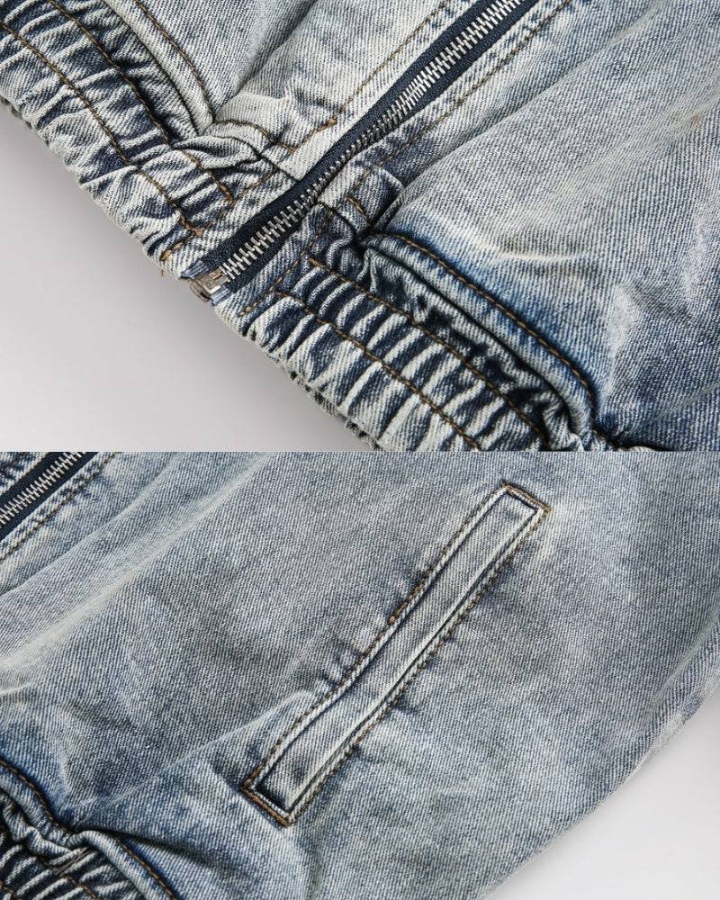 Washed Denim Bomber Jacket