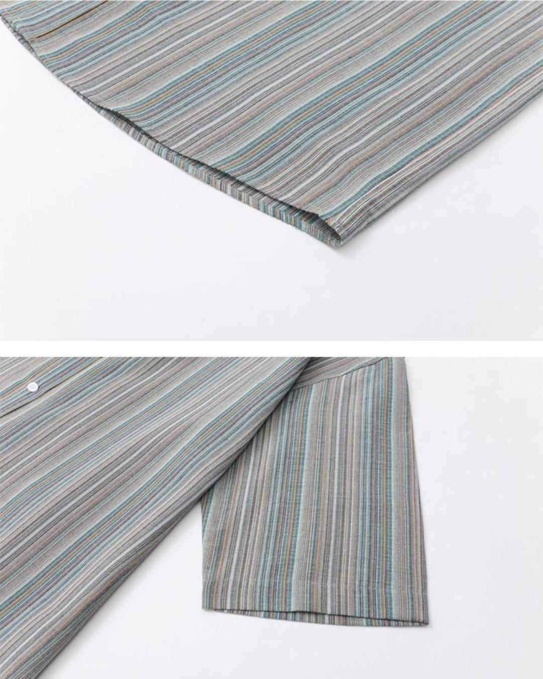 Chemise à manches courtes à rayures côtières
