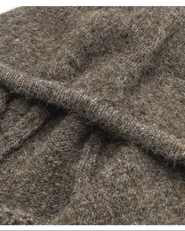 Wool Blend Stand Collar Cardigan