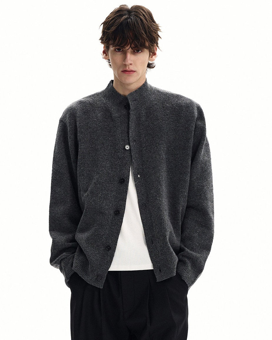 Merino Wool Solid Knit Cardigan