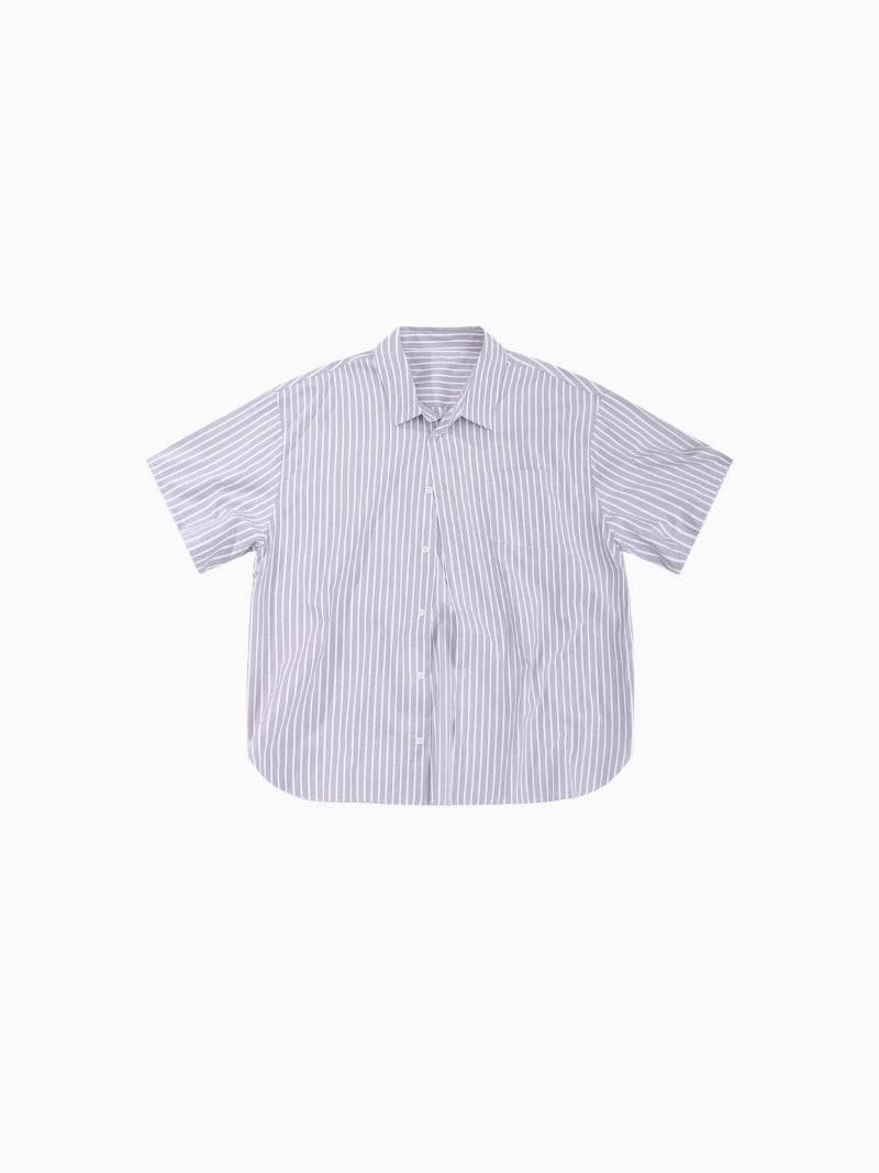 Striped Linen Loose Blouse With Short Sleeves