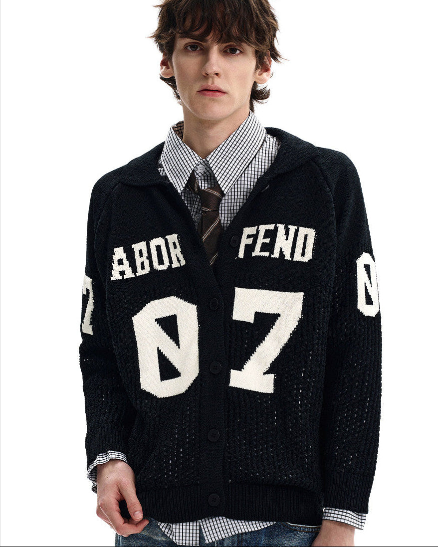 Graphic Jacquard Knit Cardigan