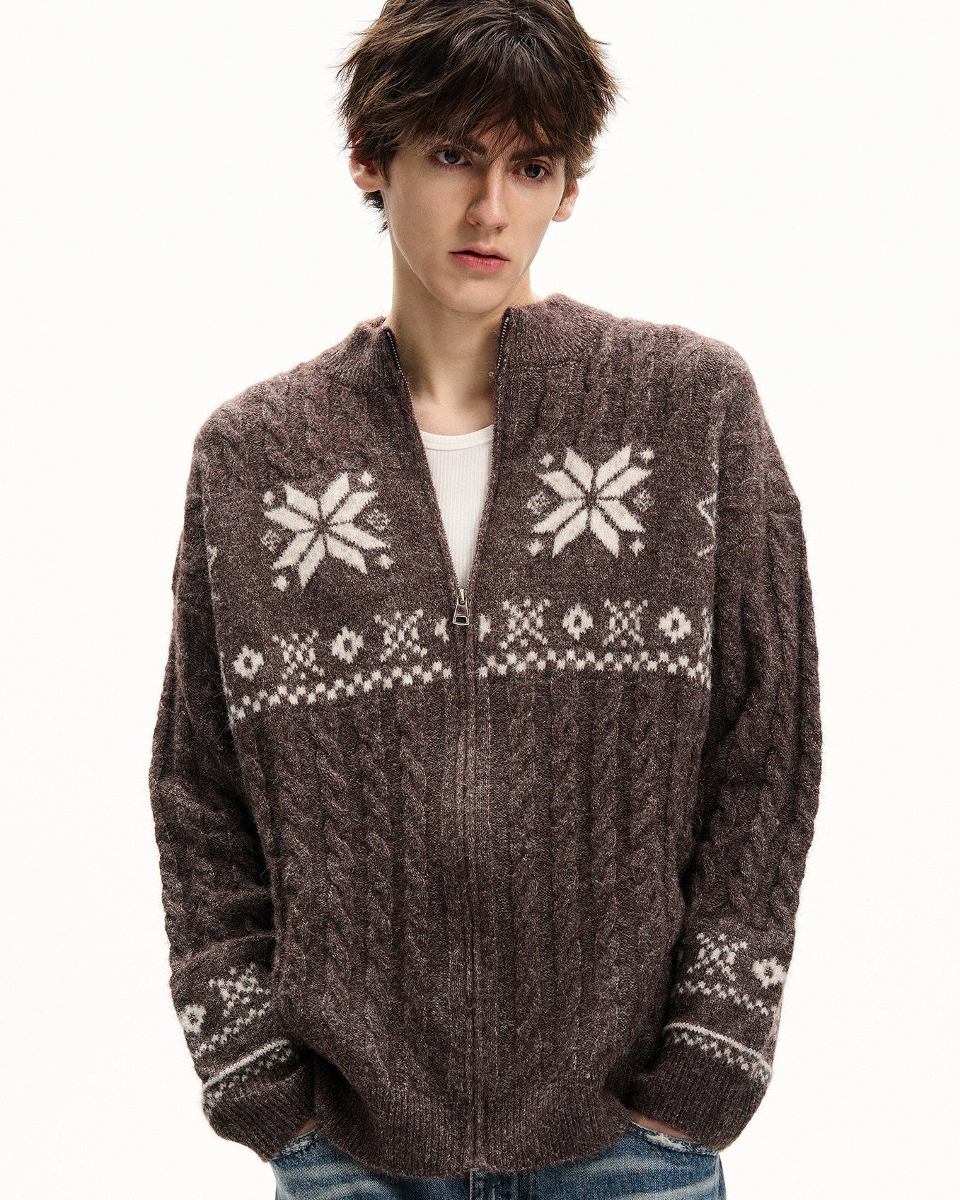 Heritage Knit Zip Cardigan