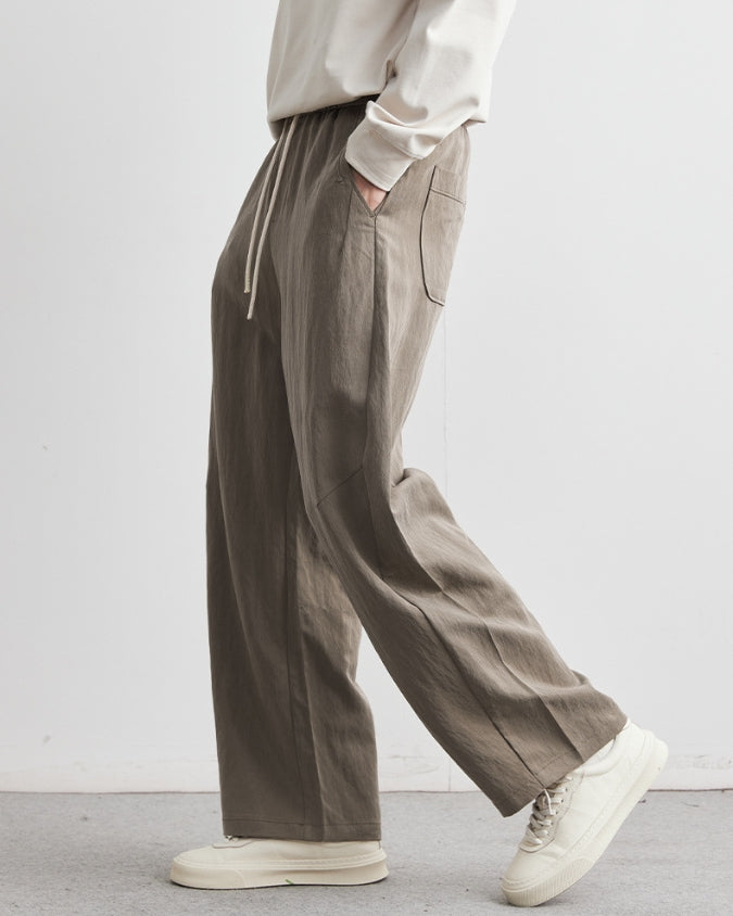 Tencel Loose Drawstrings Jogger Trousers