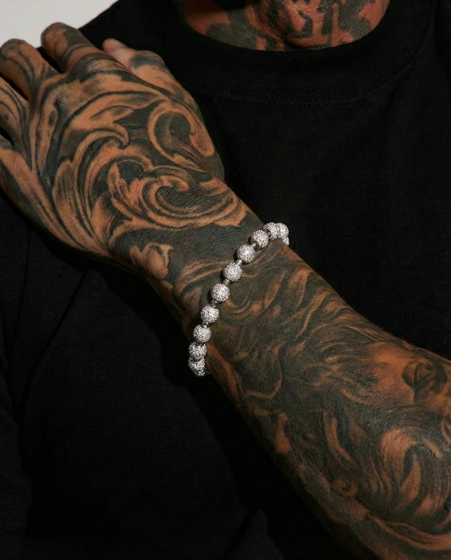 Iced Bead Link Bracelet Edition