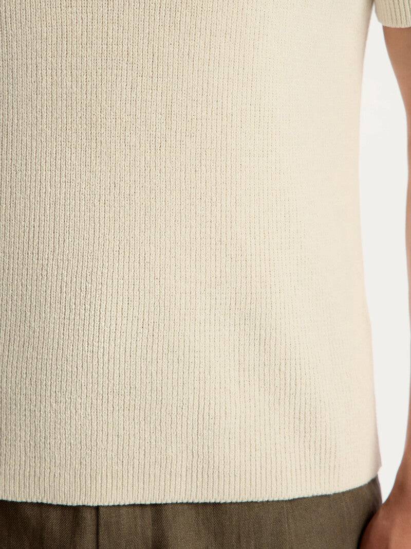 Cotton and linen polo shirt Milk - Tour&Tate