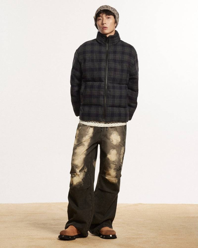 Quilted ANSWER ME Embroided Check Jacket