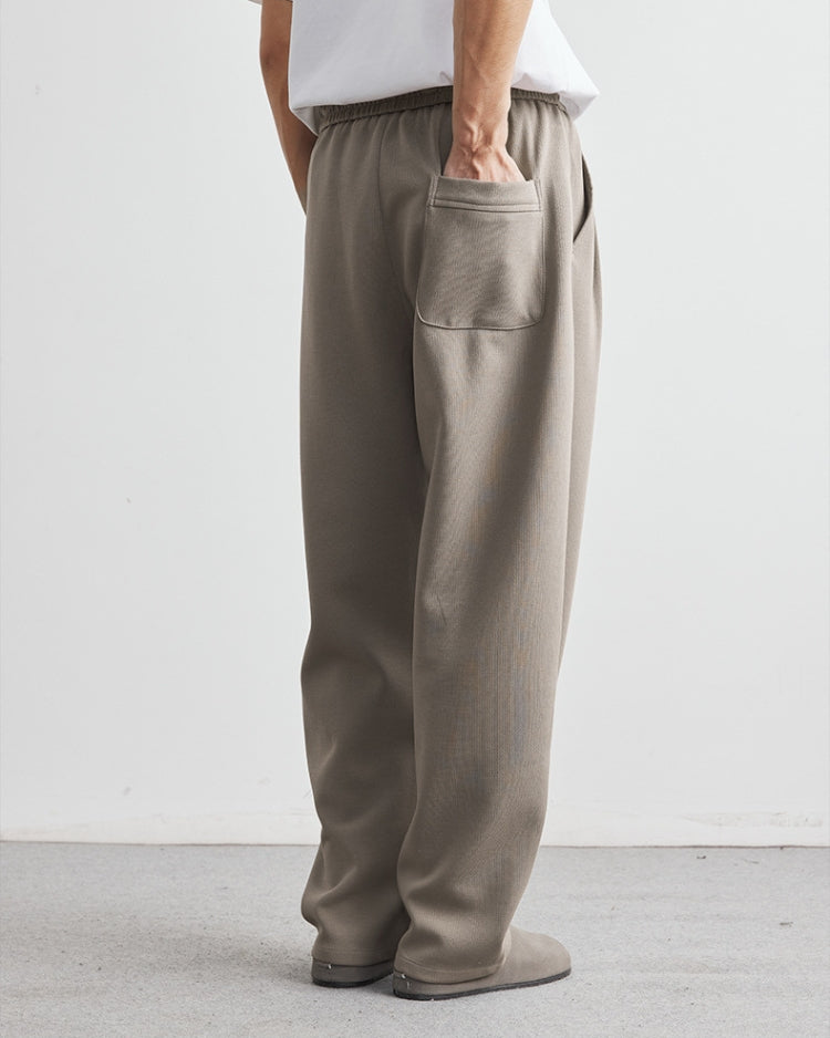 Soft Feel Straigh Lef Trousers mit Bund und Kordelzug