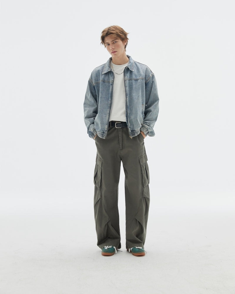 Bomberjacke aus gewaschenem Denim
