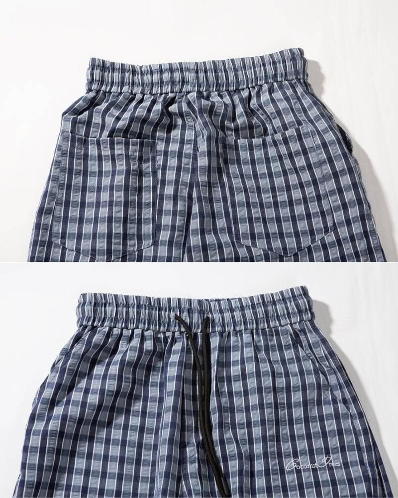 Under The Coconut Tree Relaxed Fit Checkered Cargo Pants