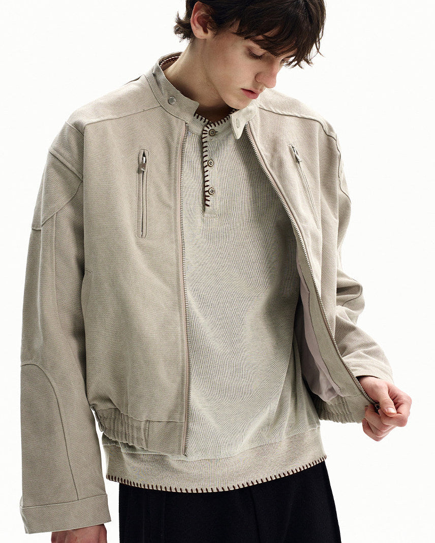 Structured Stretch Zip Jacket