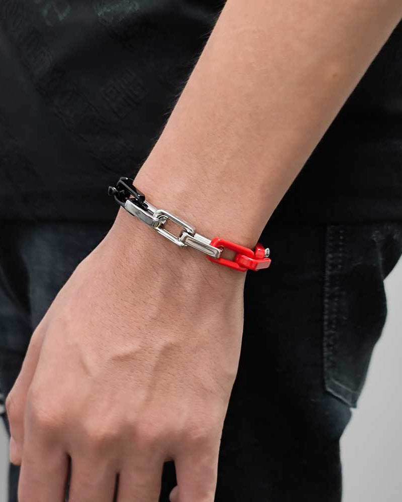 Tri-Tone Statement Link Bracelet