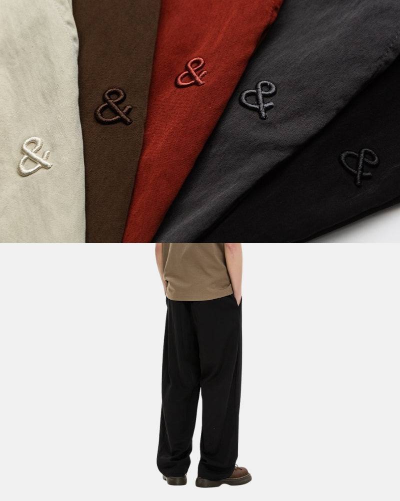 Relaxed Embroided & Wide-Leg Trousers