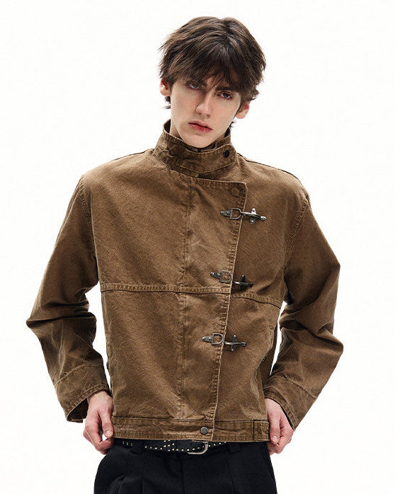 Cotton Canvas Asymmetric Field Jacket