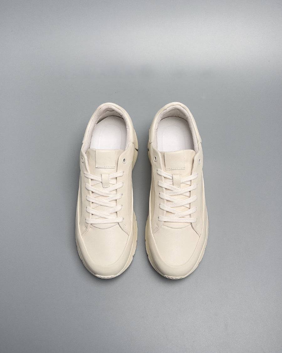 The White Qiao Handmade Genuine Leather Sneakers
