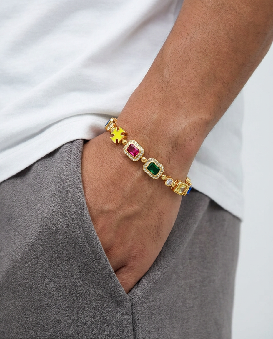 Multicolor Puzzle Gem Bracelet
