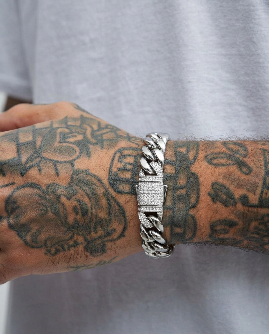 Iced Lock Cuban Bracelet