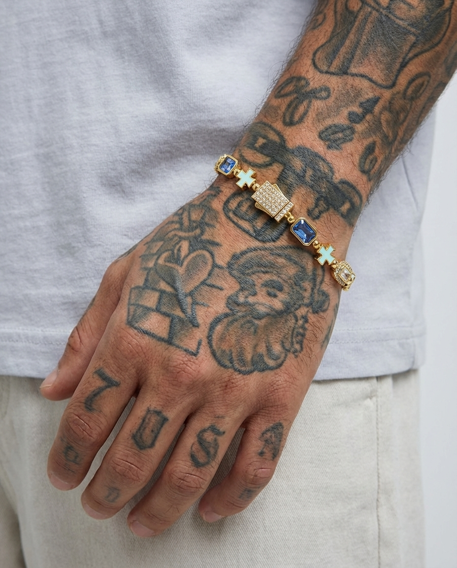 Azure Cross Gem Bracelet