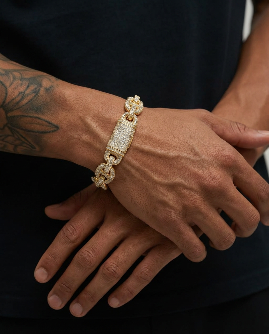 Iced Chunky Link Bracelet