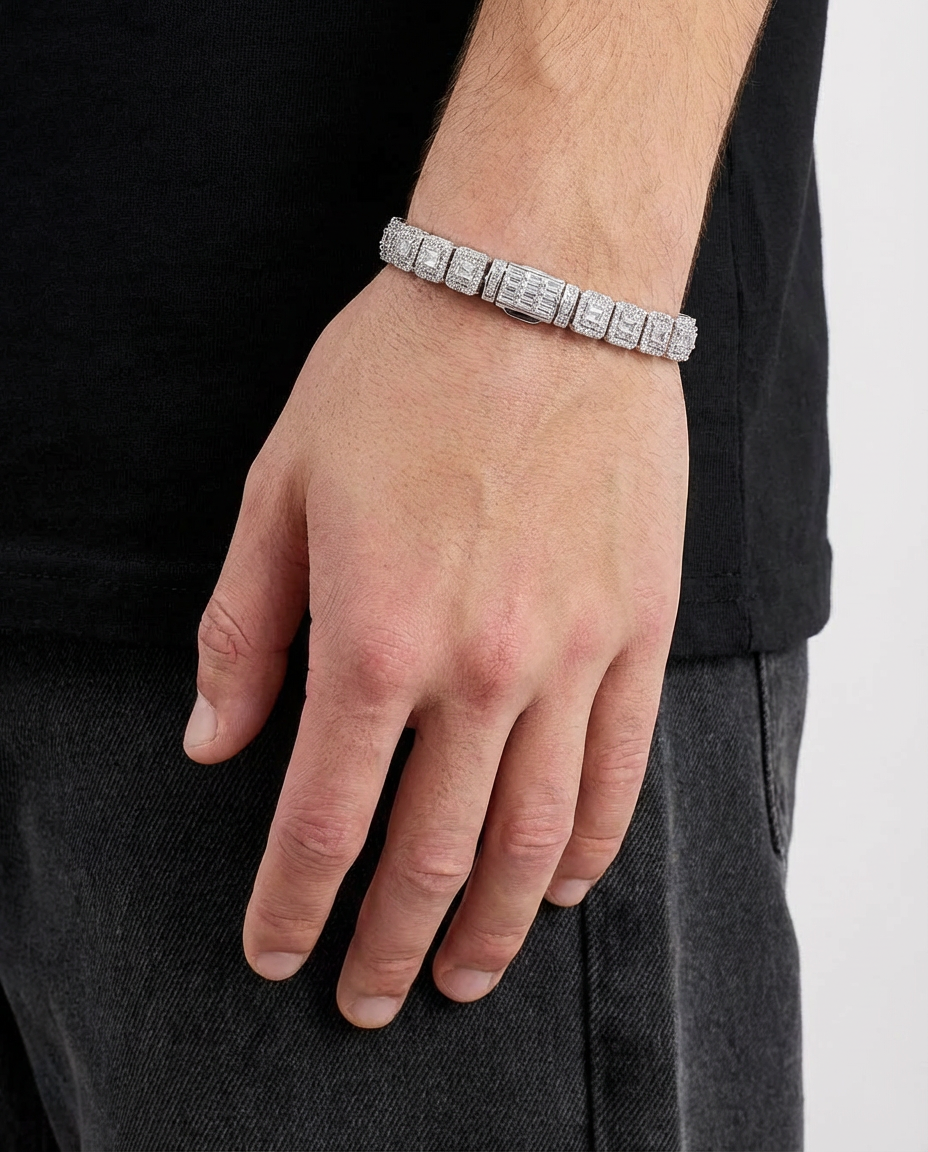 Imperial Baguette Halo Tennis Bracelet