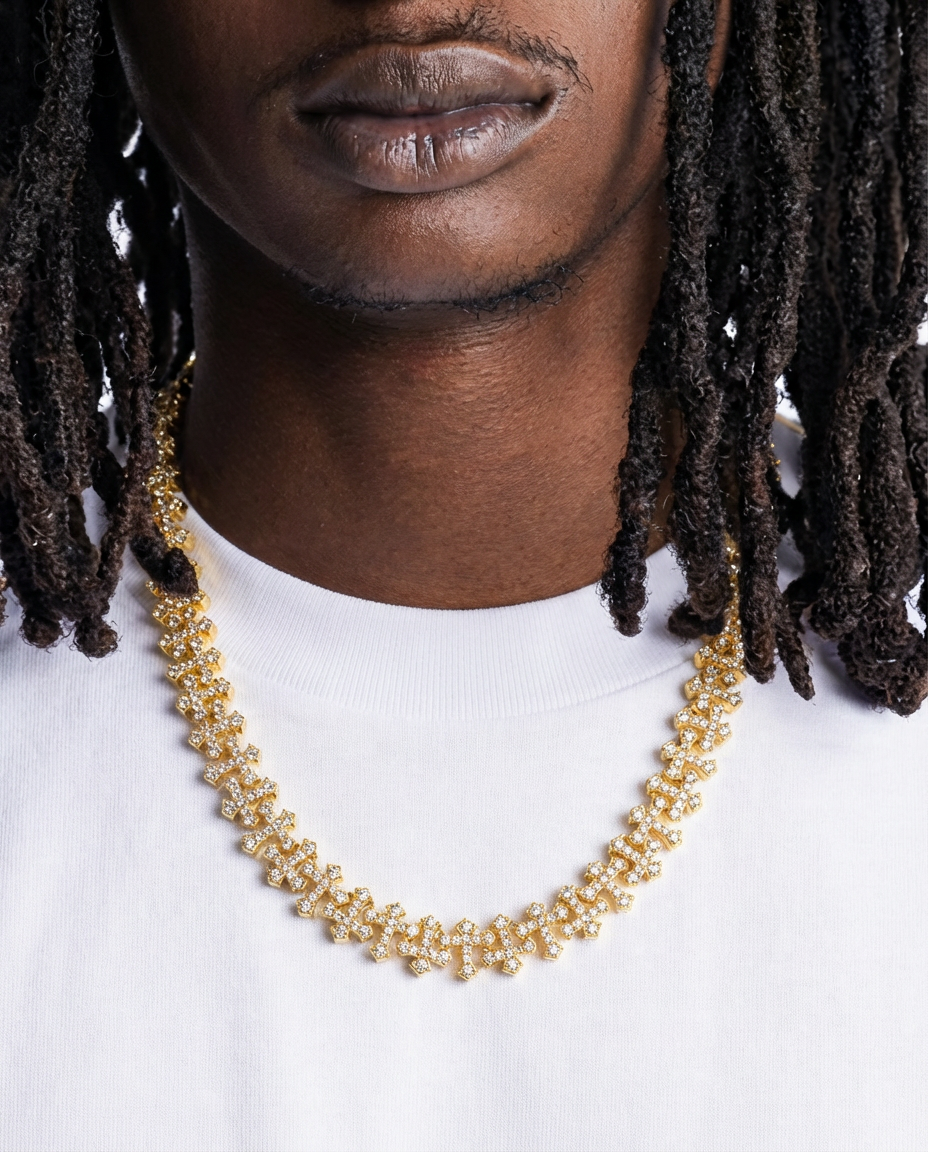 Celestial Cross-Link Diamond Necklace