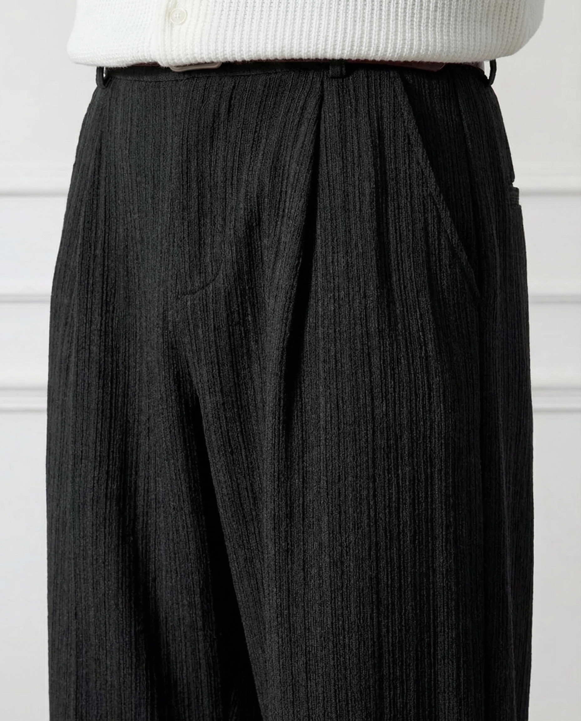 Etro Draped Striped Trousers – Loose Pleated Straight-Leg Fit