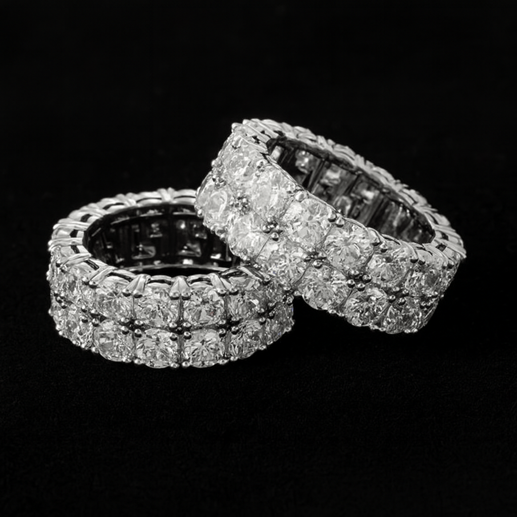 ICED DOUBLE ROW TENNIS RING