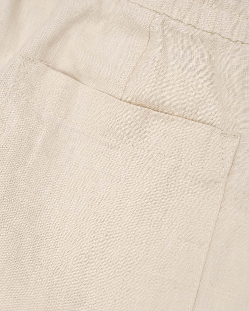 Beige Classic Baggy Linen Pants