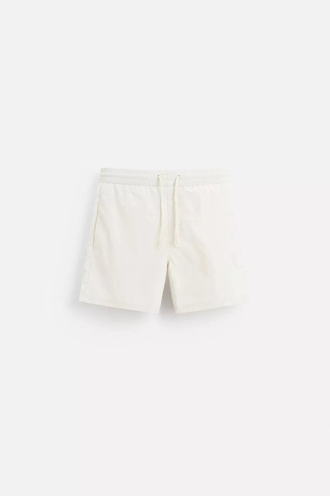 BASIC MID-LENGTH SWIMMING SHORT - WHITE - Tour&Tate