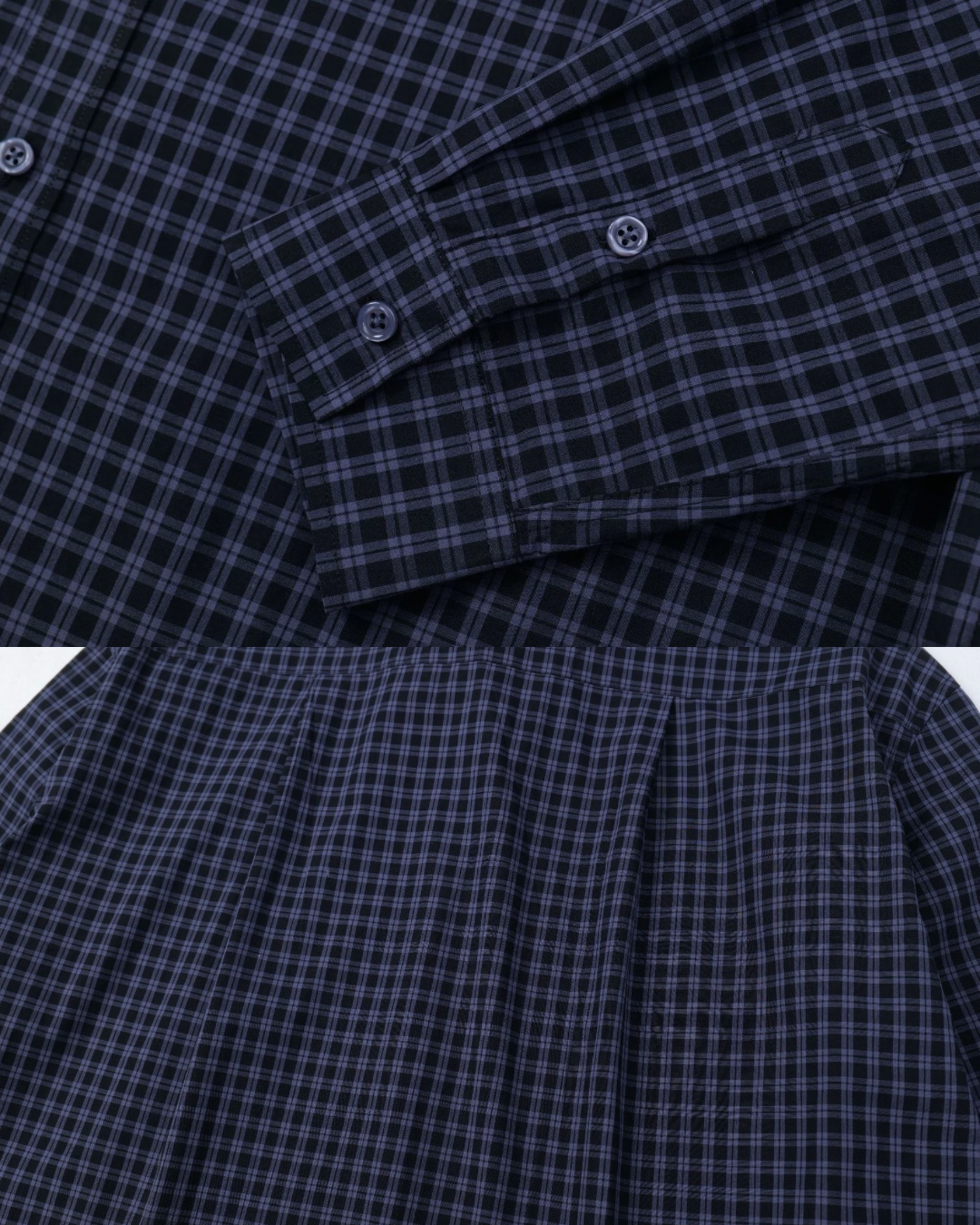 Chemise boutonnée à carreaux, marine