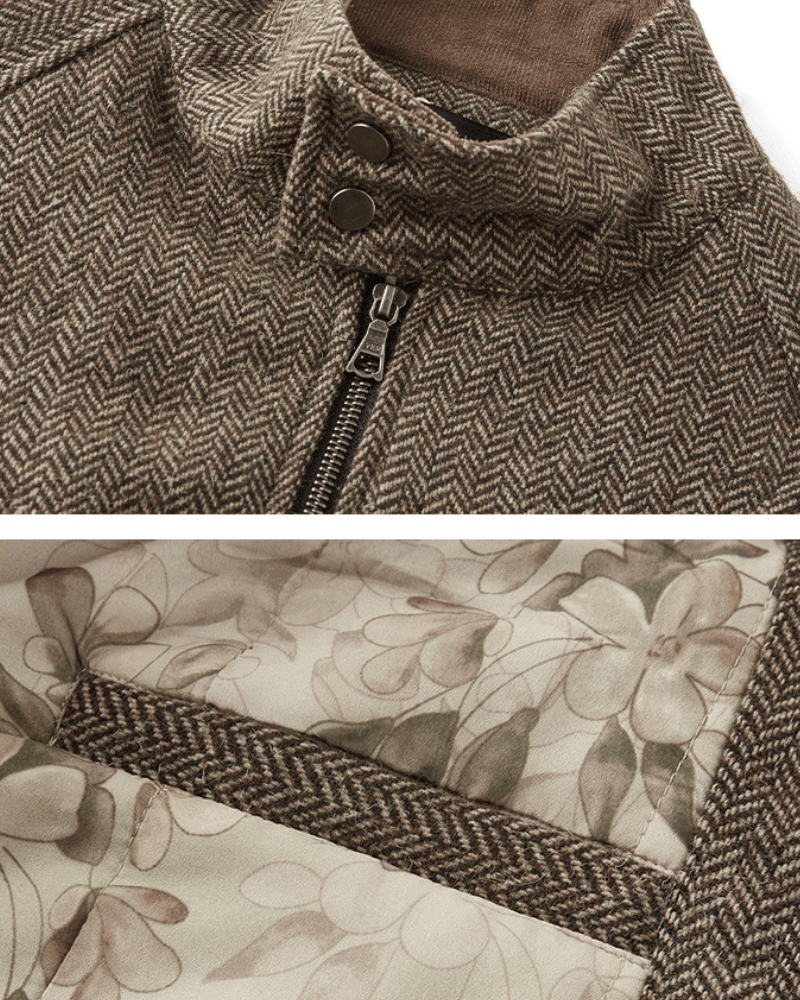 High‑Neck Wool Zip Jacket