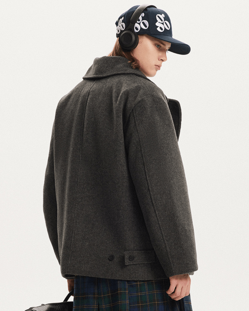 Asymmetric Pocket Wool Jacket