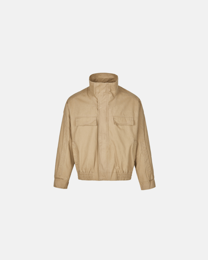 High‑Neck Utility Cotton Jacket