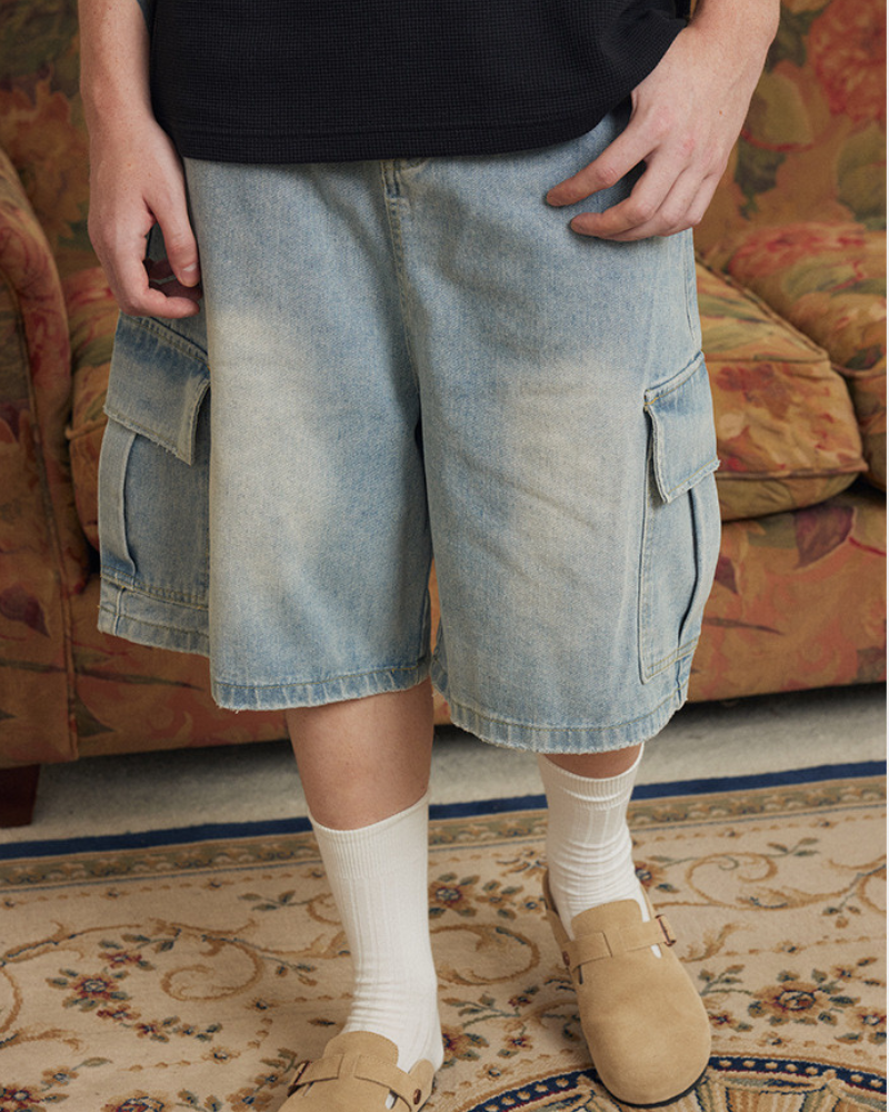 Weite Denim-Shorts