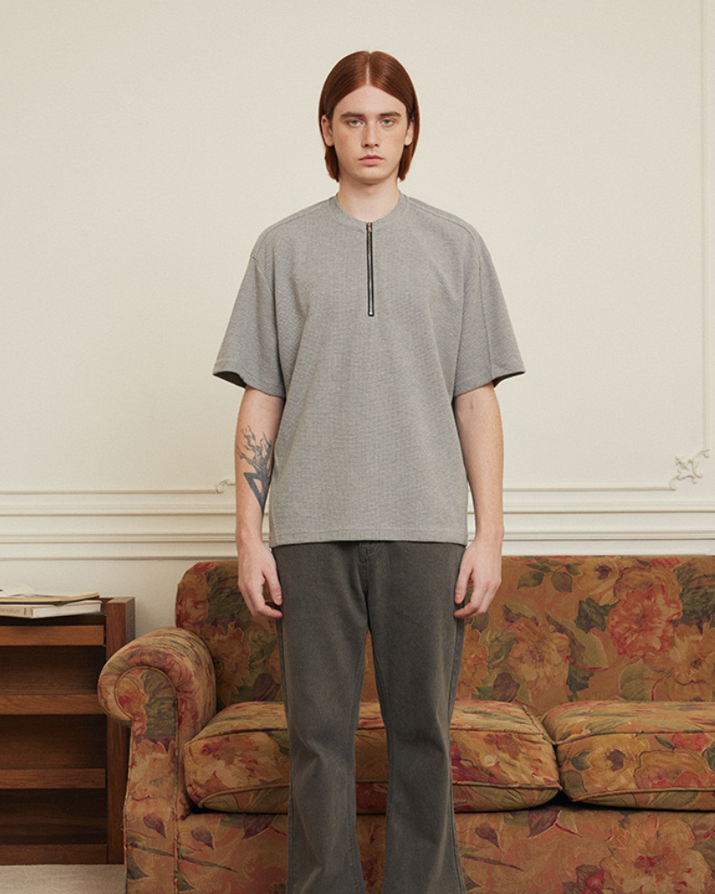 T-shirt zippé surdimensionné
