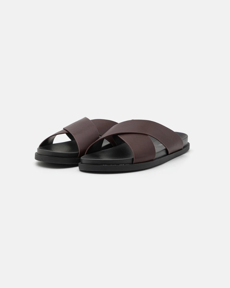 Crossover Leather Cork Sandals