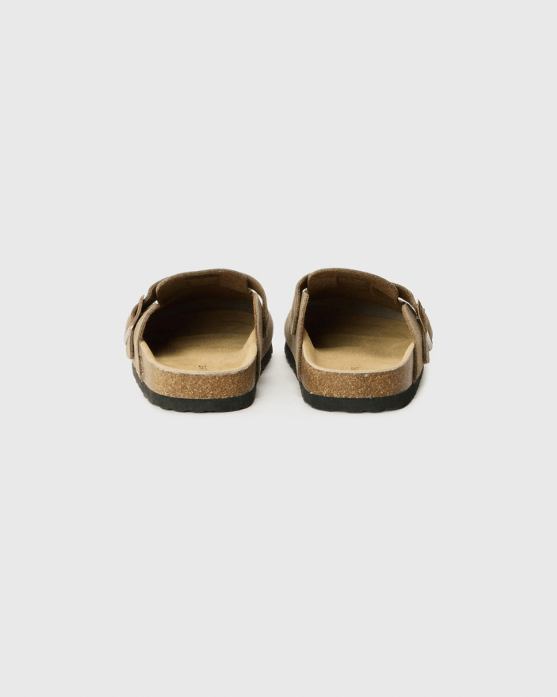 Buckle Suede Clogs Sandals