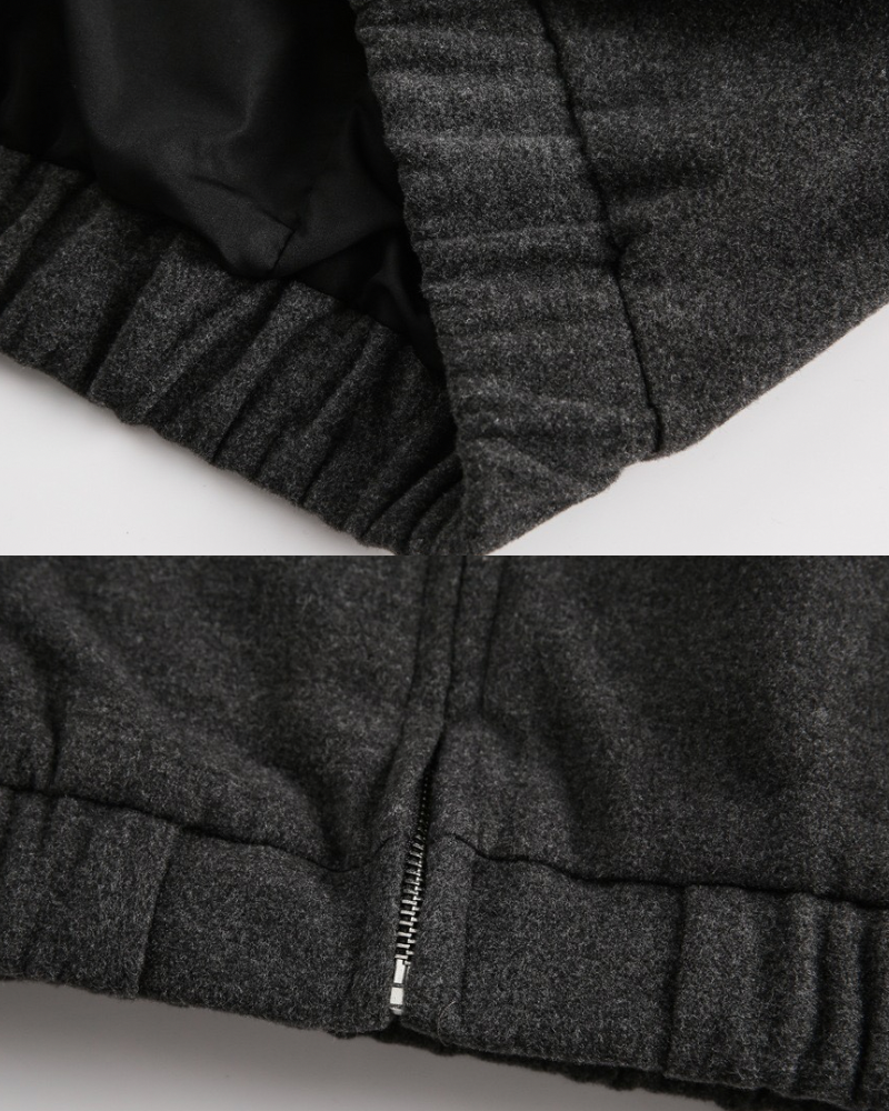 Charcoal Wool Zip Jacket
