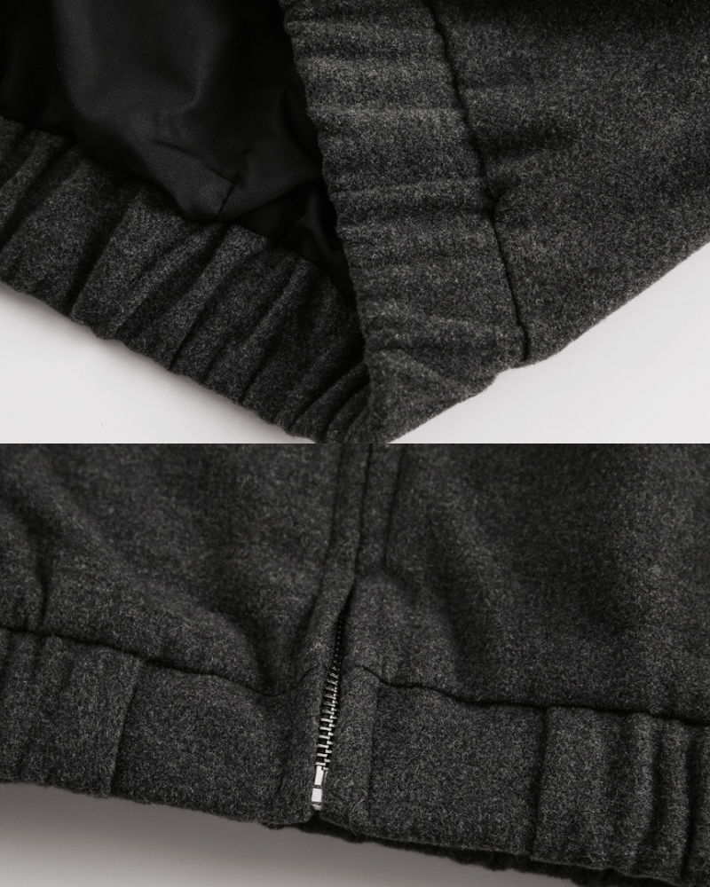 Charcoal Wool Zip Jacket