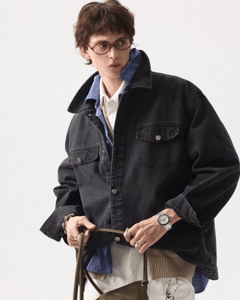 Layered Denim Overshirt Jacket