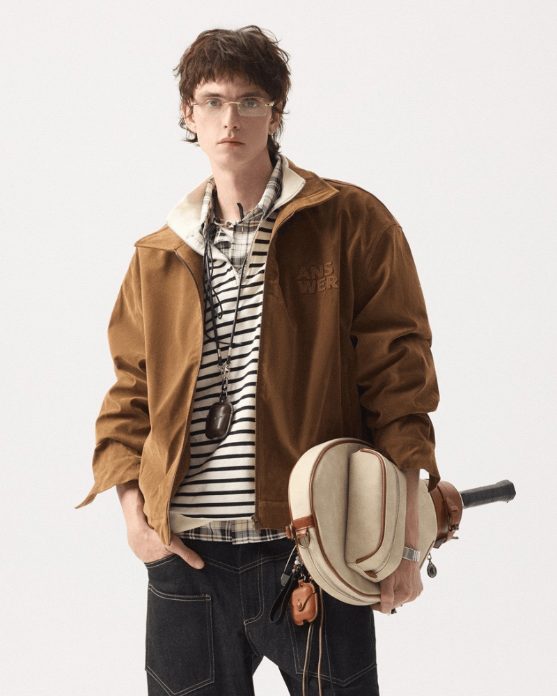 Answer Embroidered Zip Jacket