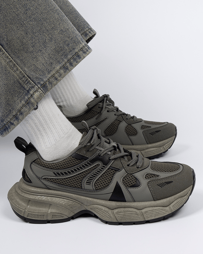 Mesh‑Panel Trail Sneakers