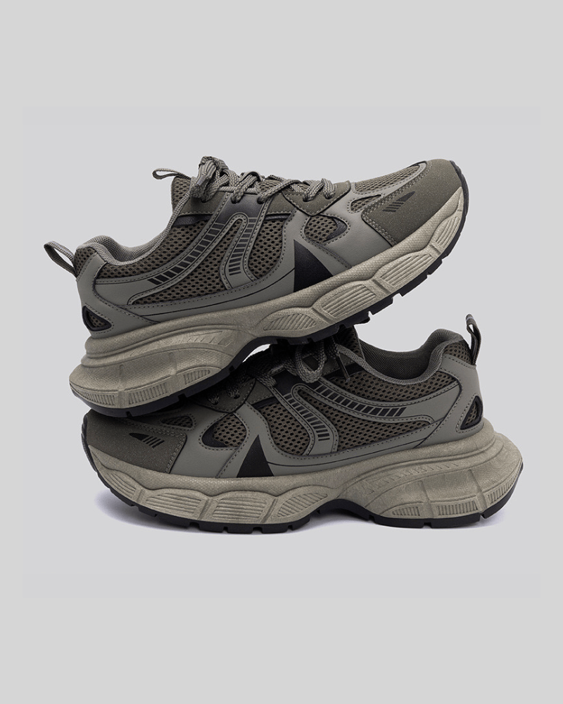 Mesh‑Panel Trail Sneakers