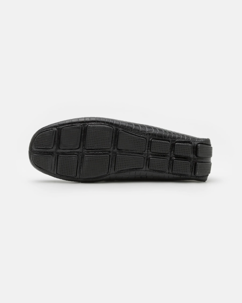 Loafer mit Krokodil - Schwarz