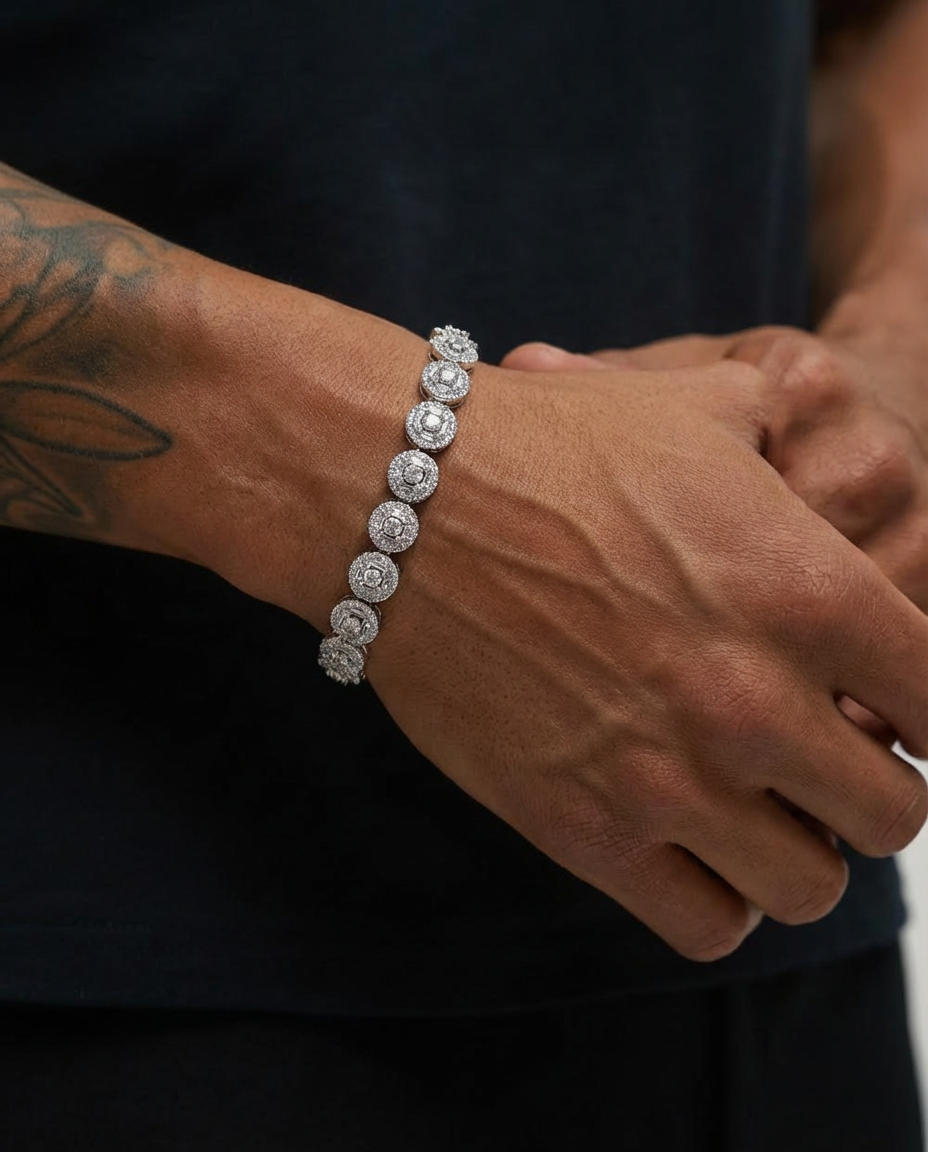 Iced Medallion Tennis Bracelet