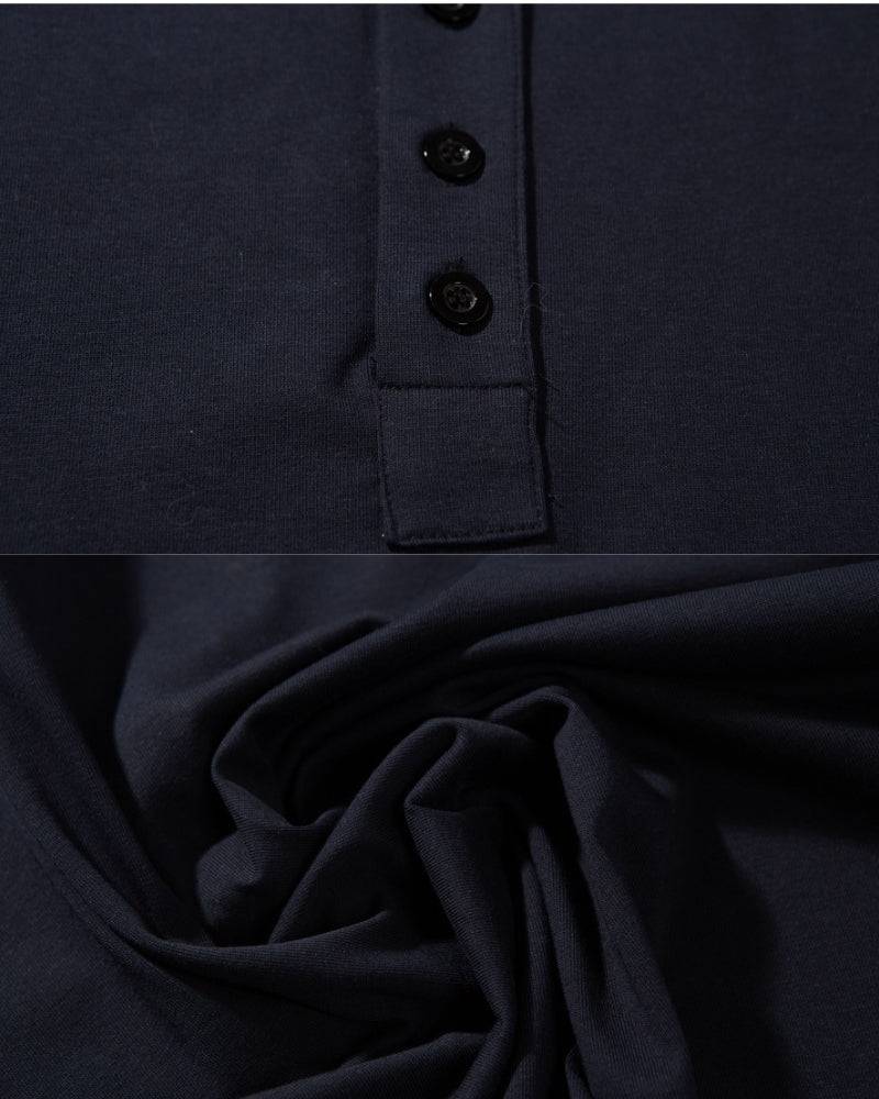 Mandarin Collar Half‑Placket Tee