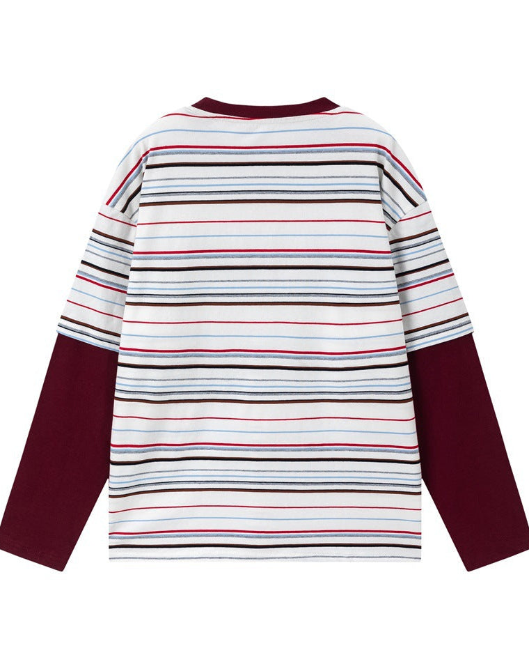 The Palmer Fake Two Stripe Long Sleeve Shirt
