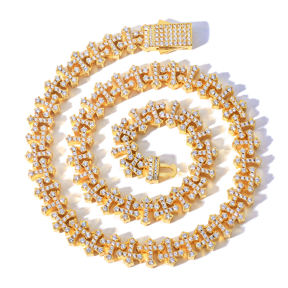 Celestial Cross-Link Diamond Necklace