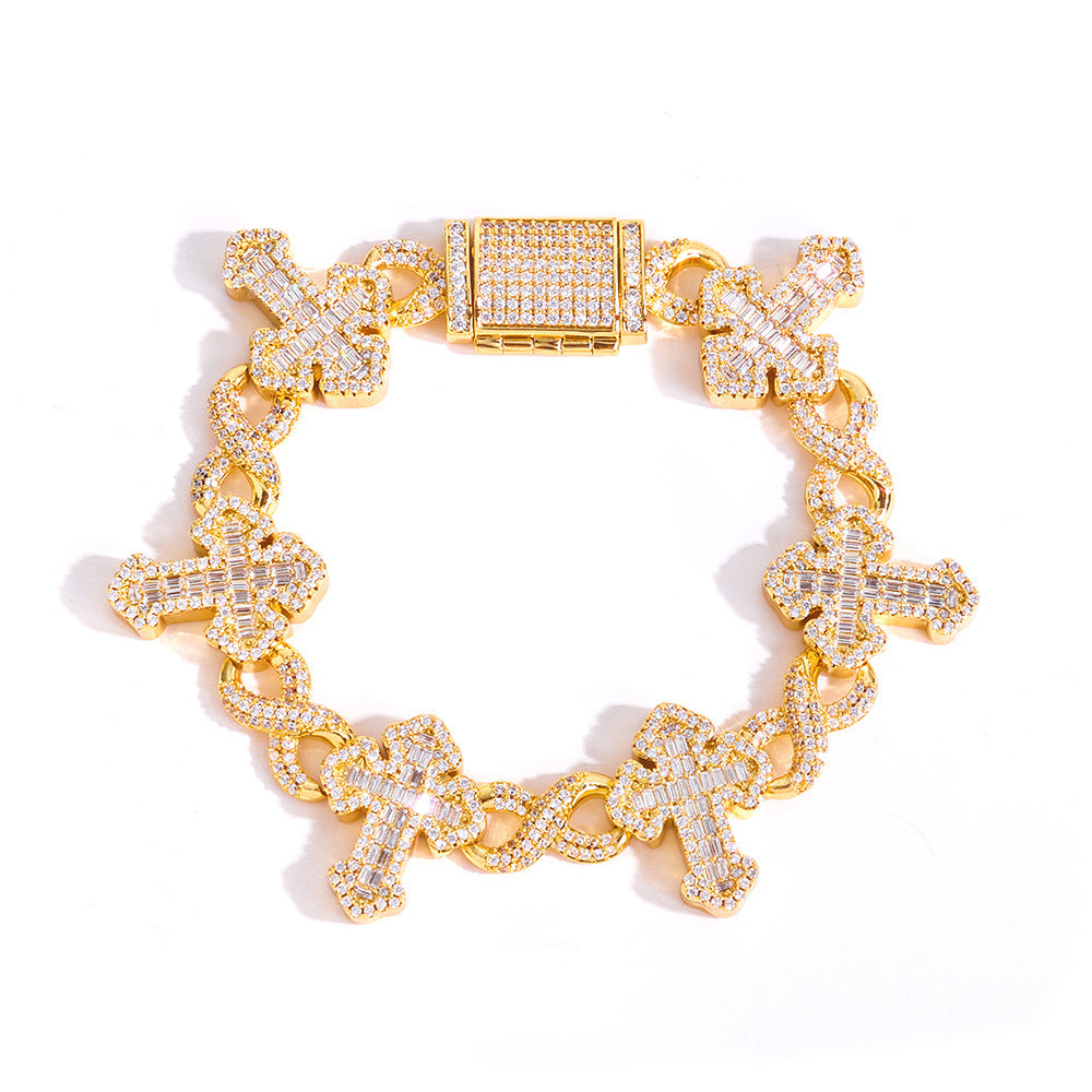 Elite Iced Cross Link Bracelet