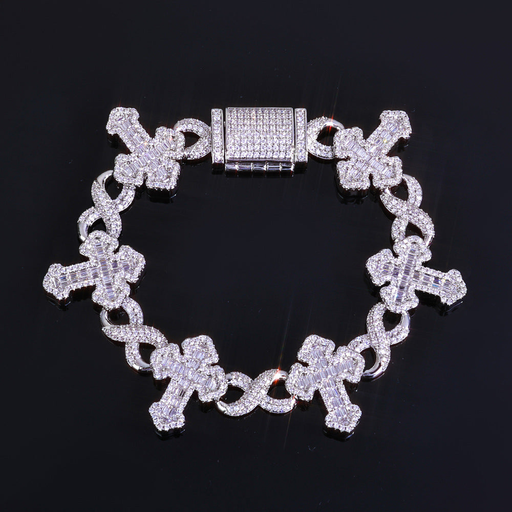 Elite Iced Cross Link Bracelet